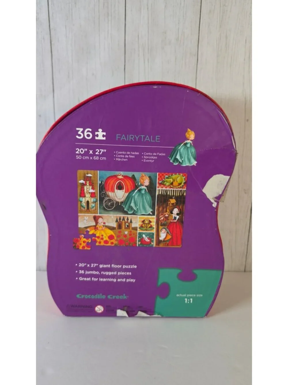 CROCODILE CREEK FAIRYTALE PRINCESS SHAPED FLOOR PUZZLE 36 PIECE JUMBO KIDS TOY